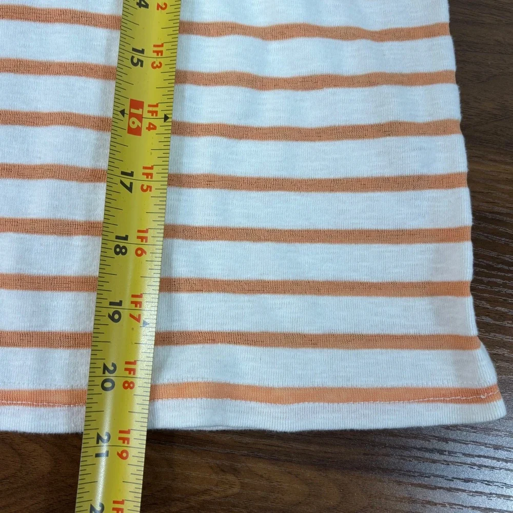 Hem &‎ Thread Womens Orange White Striped Ruffle Sleeve Knit Top Style 31858 XS